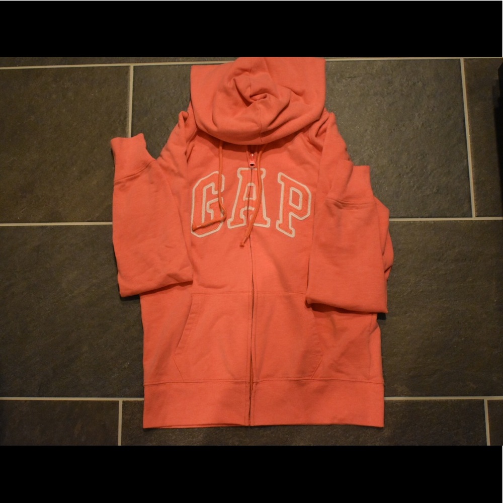 Coral long sleeve hooded zip up Gap jacket